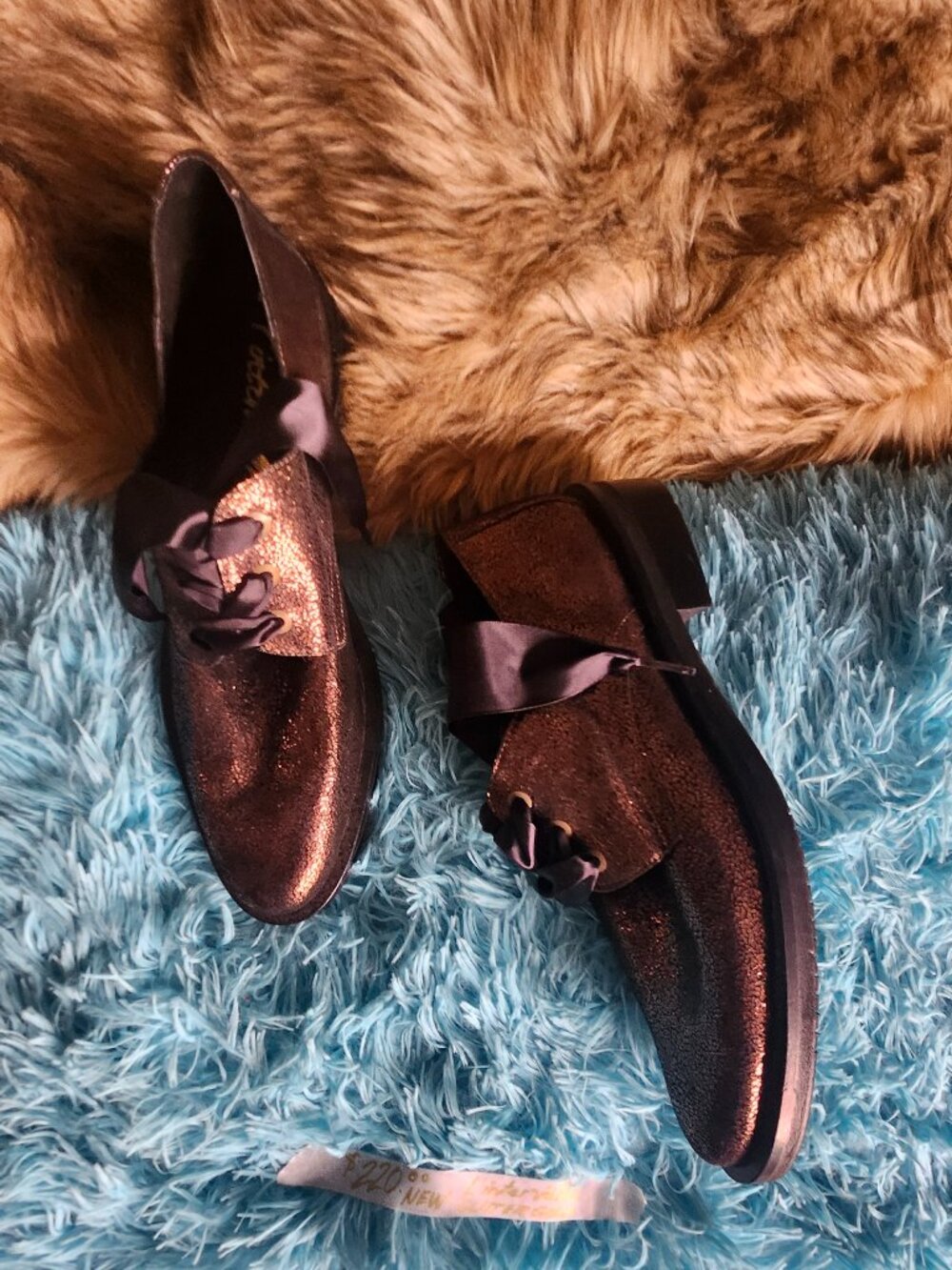WOMENS SIZE 10 L'INTERVALLE GLITTER GOLD LOAFER